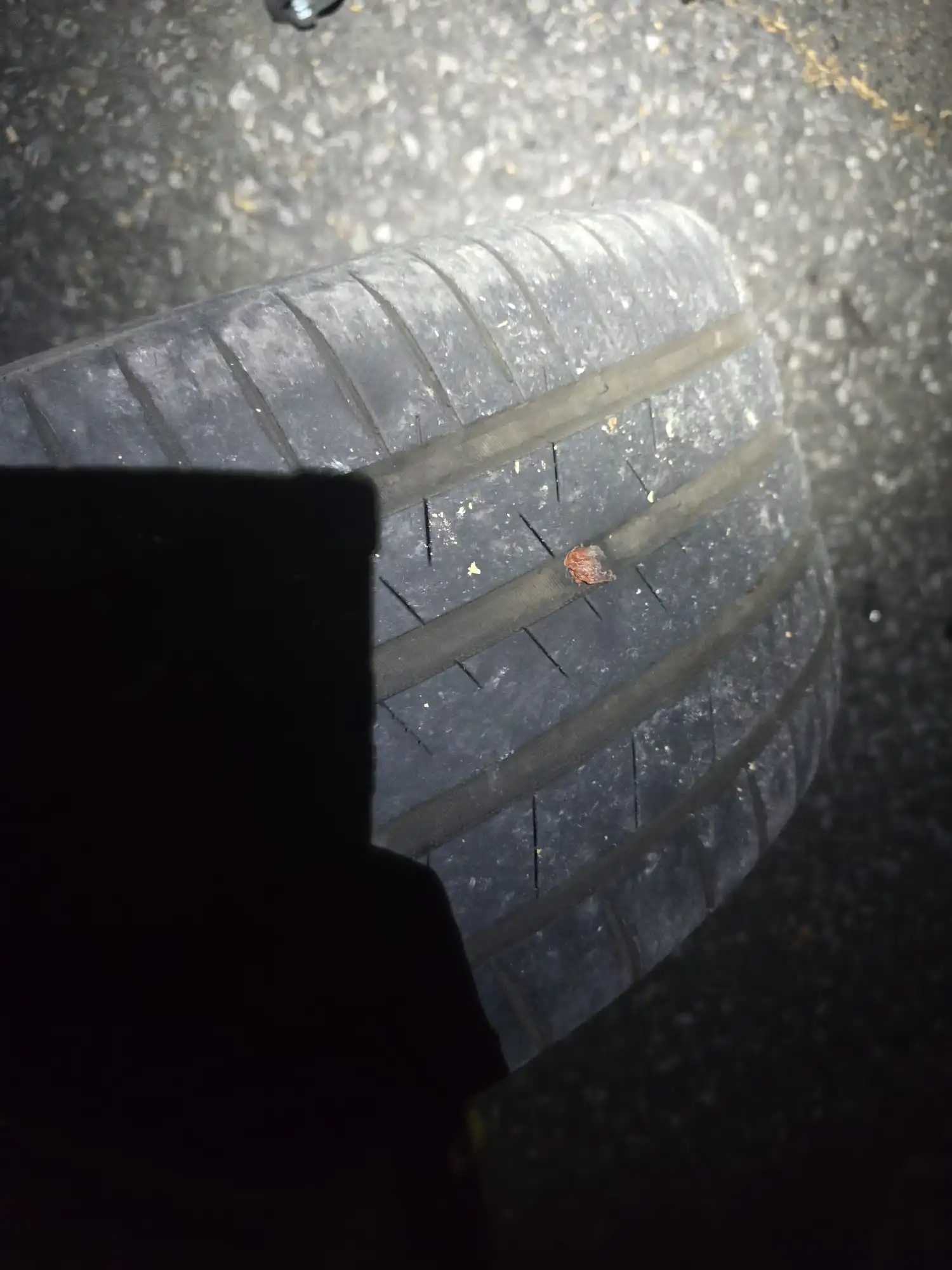 Car tyre inspection for a slow puncture and air leak