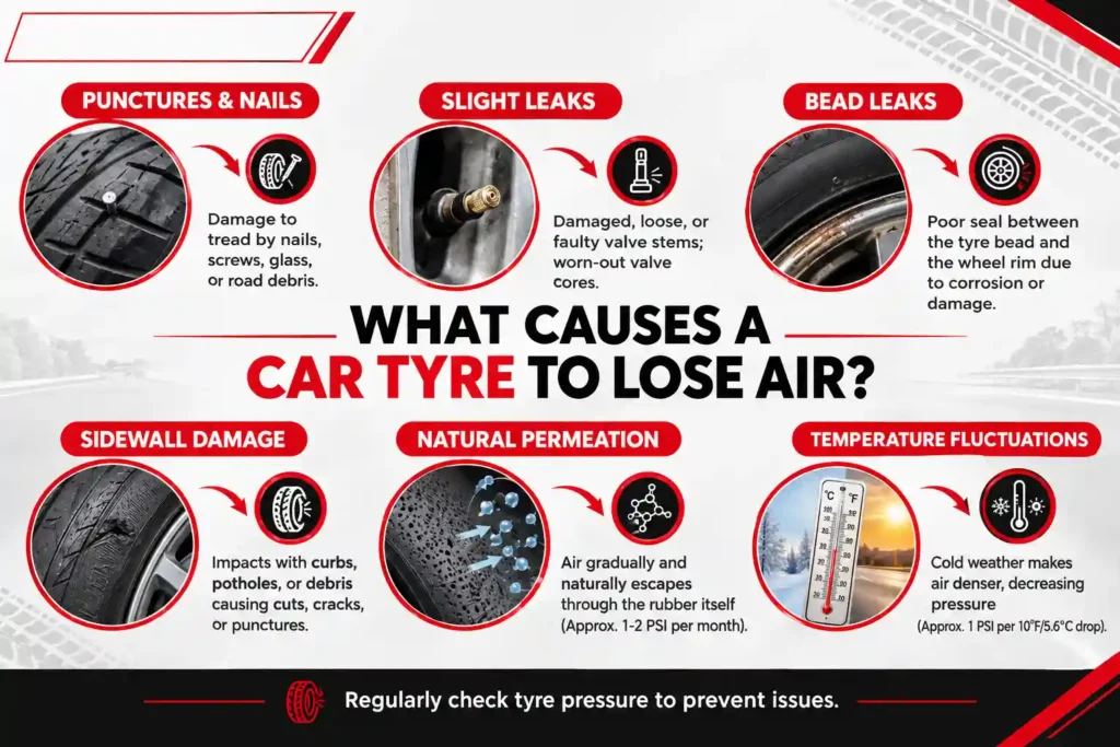 What Causes a Car Tyre to Lose Air
