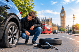 Flat Tyre on a London Road? What to Do and How to Get Help