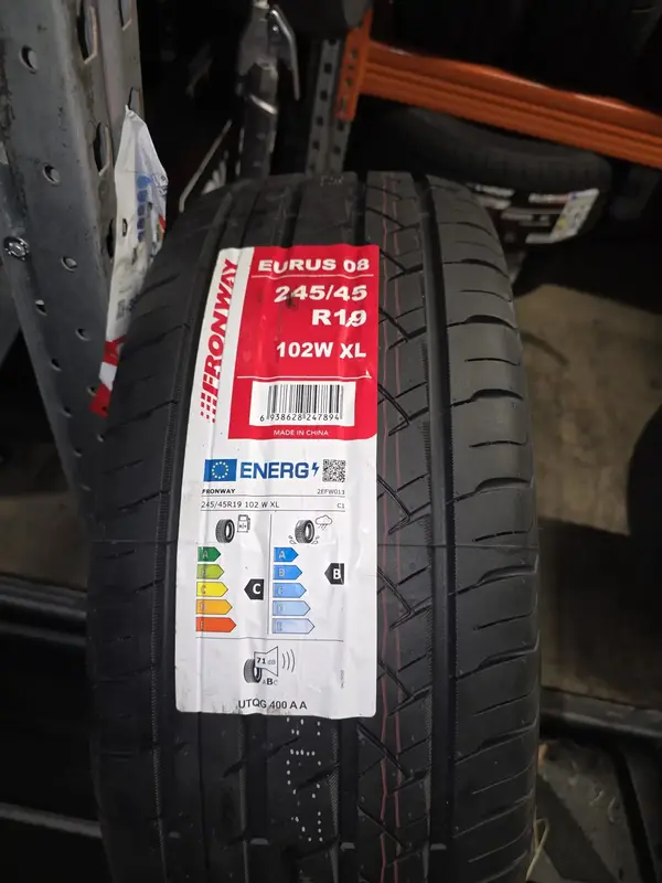 Mobile tyre fitting van and technician replacing a damaged car tyre roadside in London