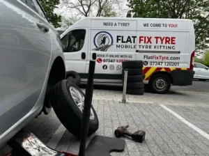 Flat Fix Tyre mobile fitting van providing on-site commercial van tyre replacement and puncture repair in London