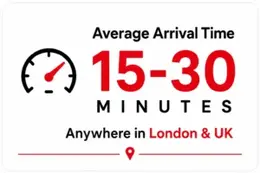 FlatFix Tyre average arrival time 15 to 30 minutes across London