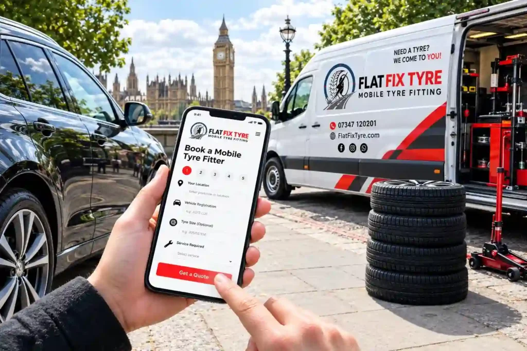 How to book a mobile tyre fitter in London with FlatFix Tyre.
