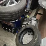 Vehicle suspension and alloy wheel check during mobile tyre fitting in London