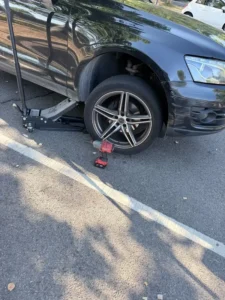 Technician performing mobile tyre fitting and replacement for vans and commercial vehicles in London